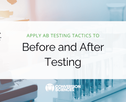 Background of a science lab with title Before and After Testing